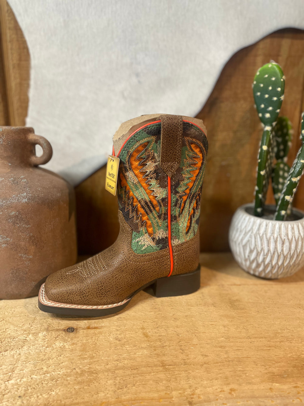 Ariat YTH Quickdraw VentTEK Western Boot TOASTY TAN Boots ariat children's Ariat