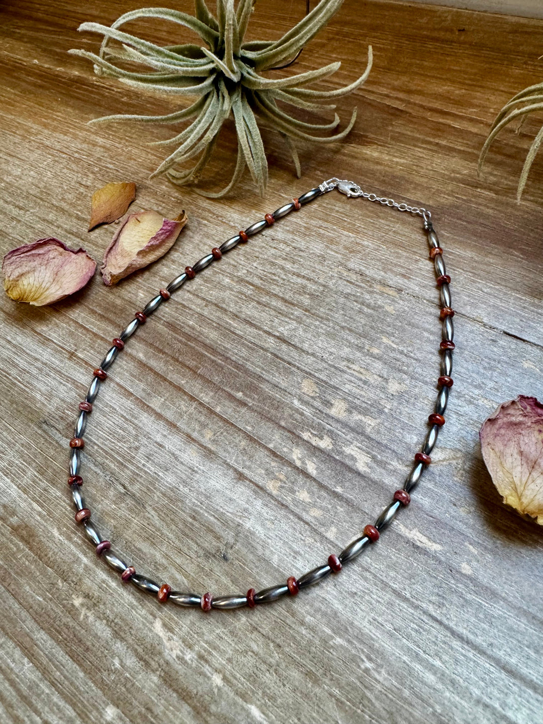 14-Inch Sterling Silver Torpedo & Spiny Oyster Heishi Choker Choker Shopify Collective The Bijoux FAB Jewelry The Bijoux FAB Jewelry