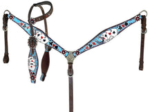 Load image into Gallery viewer, Showman ® Electric Aces One Ear Headstall and Breast Collar Set
