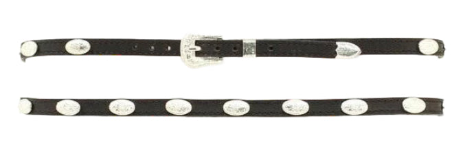 Twister Leather With Silver Conchos Hatband