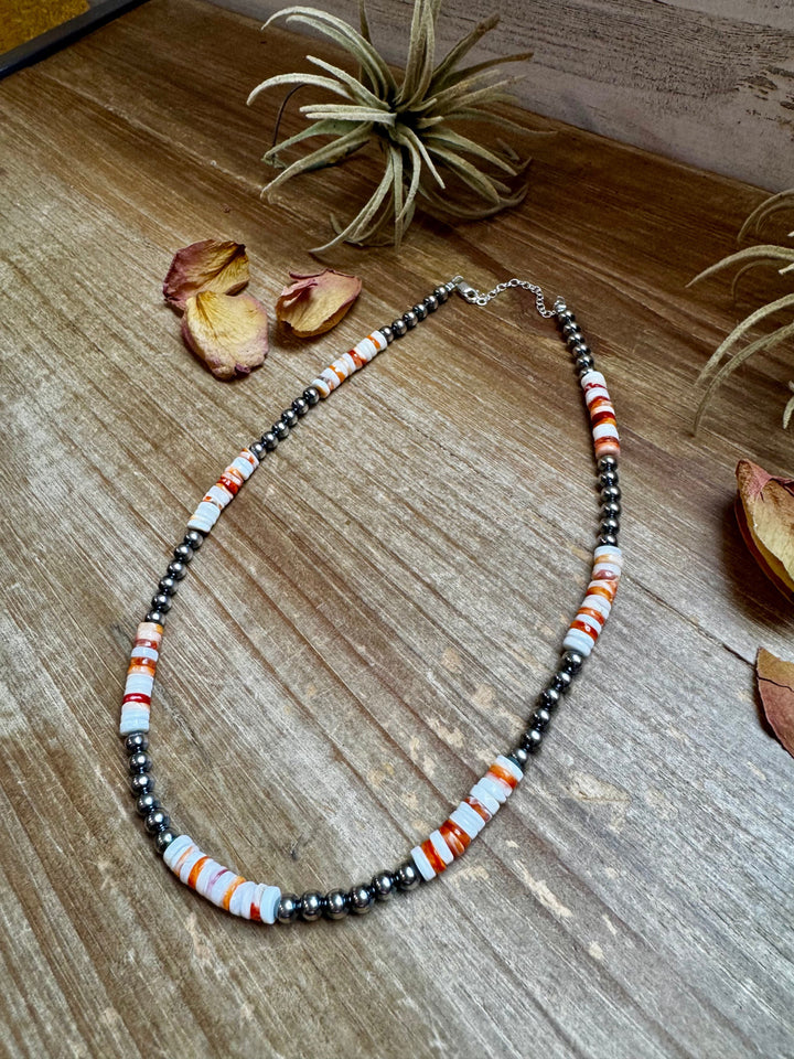 17-Inch Sterling Silver Pearl & Spiny Oyster Necklace Necklaces Shopify Collective The Bijoux FAB Jewelry The Bijoux FAB Jewelry