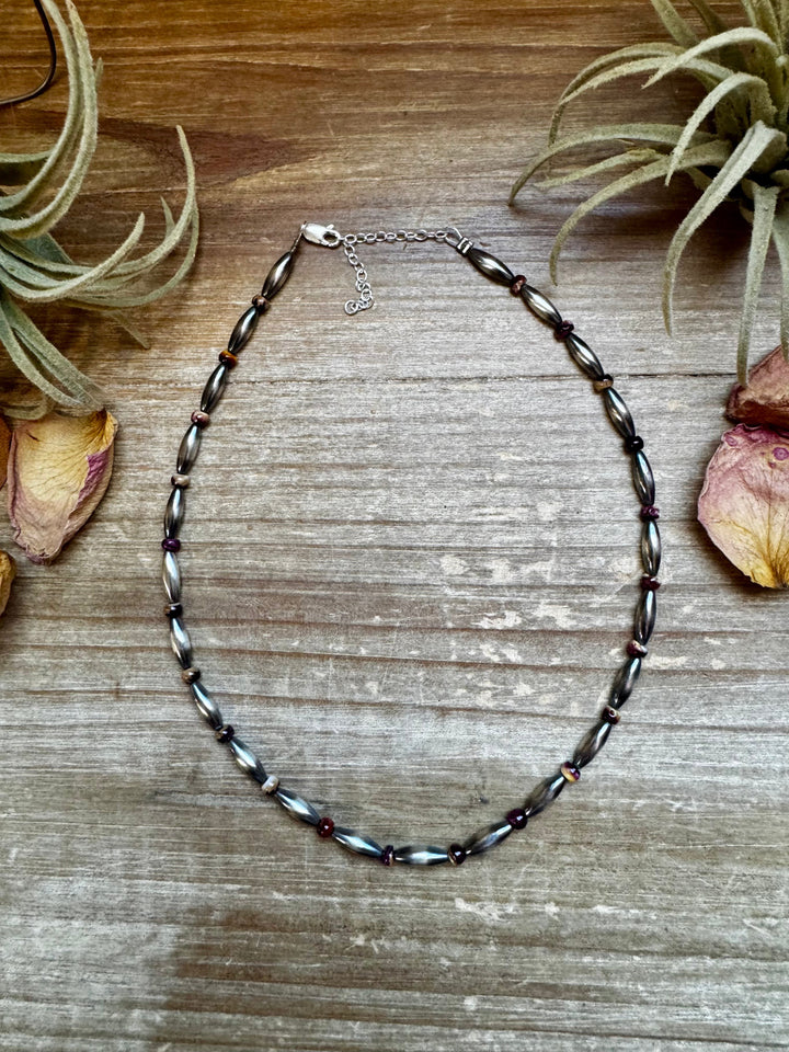 Sterling Silver Torpedo & Purple Spiny Oyster Choker – 14-Inch Choker Shopify Collective The Bijoux FAB Jewelry The Bijoux FAB Jewelry