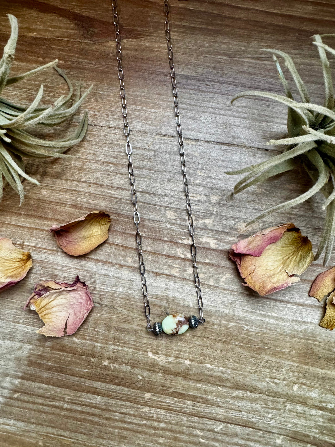16-Inch Lemon Turquoise Magnesite Necklace with Sterling Saucer Pearls Necklaces Shopify Collective The Bijoux FAB Jewelry The Bijoux FAB Jewelry