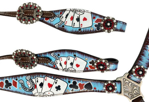 Showman ® Electric Aces One Ear Headstall and Breast Collar Set