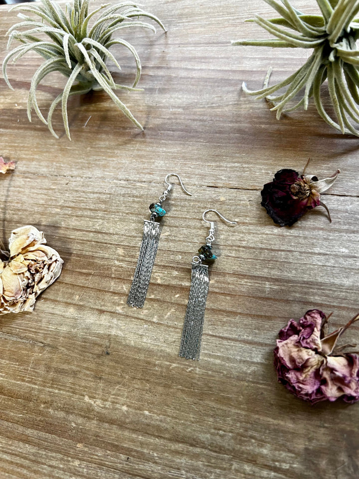 Mini chic Turquoise earnings dangle with real turquoise Earrings Shopify Collective The Bijoux FAB Jewelry The Bijoux FAB Jewelry