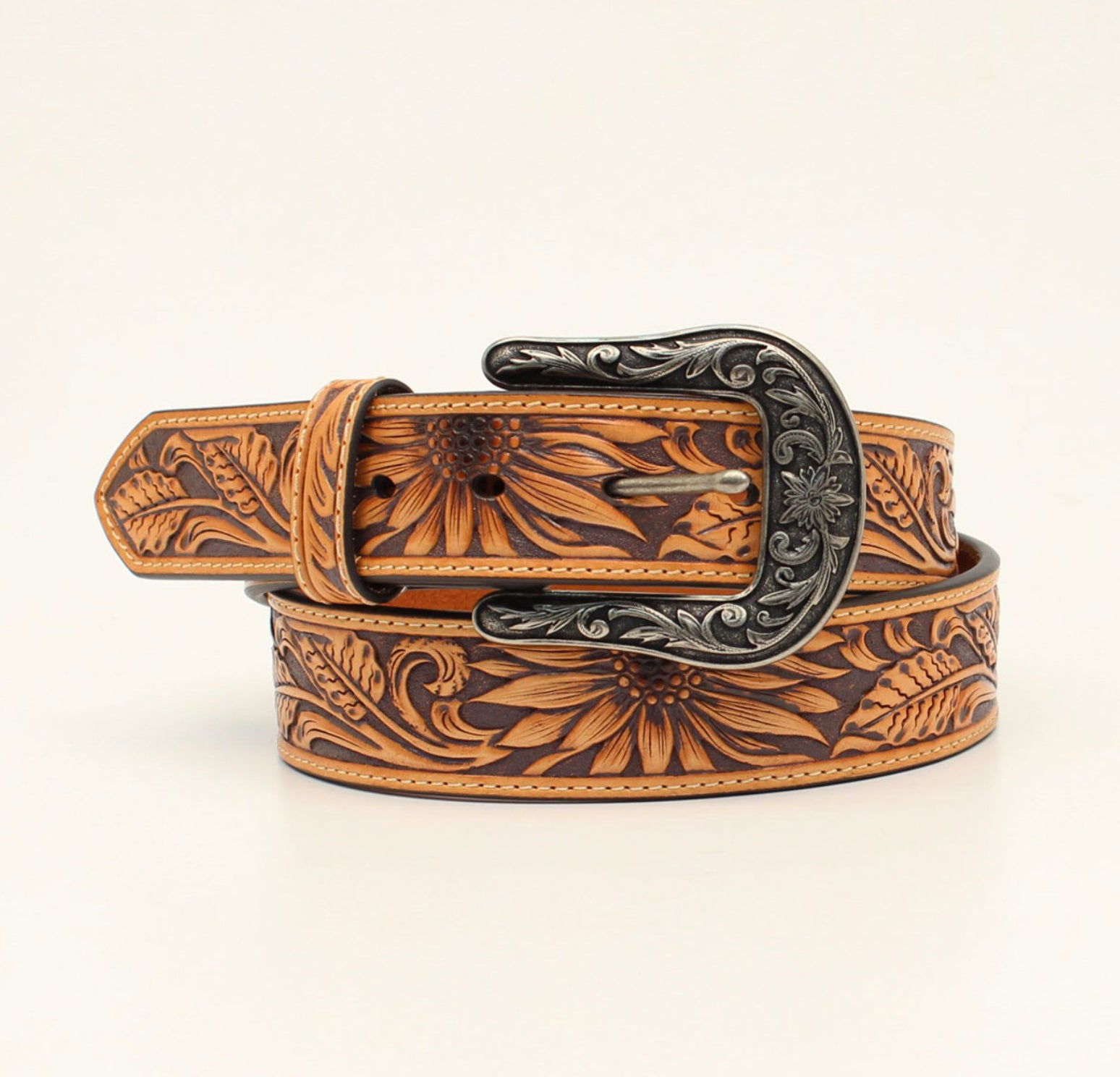 NOCONA SUNFLOWER EMBROIDERED BROWN Belts Nocona