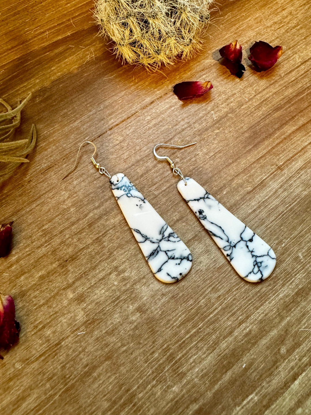 White block white tear drop earrings Earrings Shopify Collective The Bijoux FAB Jewelry The Bijoux FAB Jewelry
