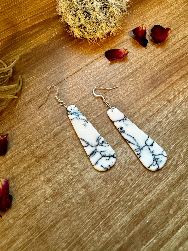 White block white tear drop earrings Earrings Shopify Collective The Bijoux FAB Jewelry The Bijoux FAB Jewelry