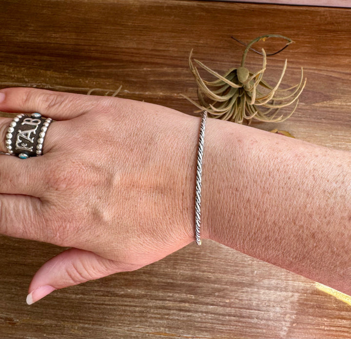 Sterling Silver Rope Bangle Bracelet Bracelets Shopify Collective The Bijoux FAB Jewelry The Bijoux FAB Jewelry