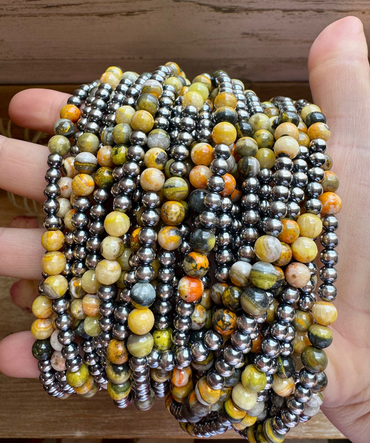 18-Inch Sterling Silver Pearl & Bumblebee Jasper Necklace Necklaces Shopify Collective The Bijoux FAB Jewelry The Bijoux FAB Jewelry
