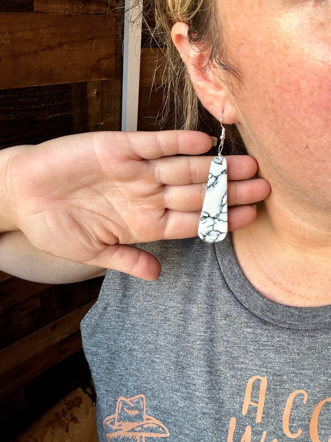 White block white tear drop earrings Earrings Shopify Collective The Bijoux FAB Jewelry The Bijoux FAB Jewelry