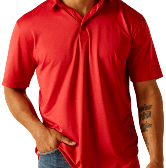 Ariat MNS Charger 2.0 Polo HAUTE RED Shirts & Tops Ariat