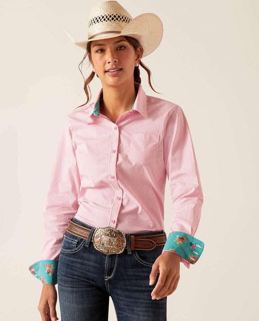 Ariat Kirby Stretch Shirt - Camellia Rose Stripe Ariat