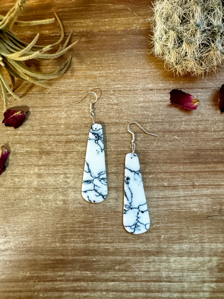 White block white tear drop earrings Earrings Shopify Collective The Bijoux FAB Jewelry The Bijoux FAB Jewelry