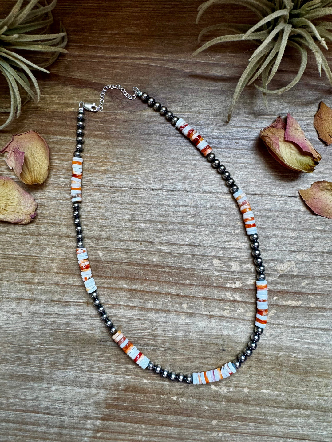 17-Inch Sterling Silver Pearl & Spiny Oyster Necklace Necklaces Shopify Collective The Bijoux FAB Jewelry The Bijoux FAB Jewelry