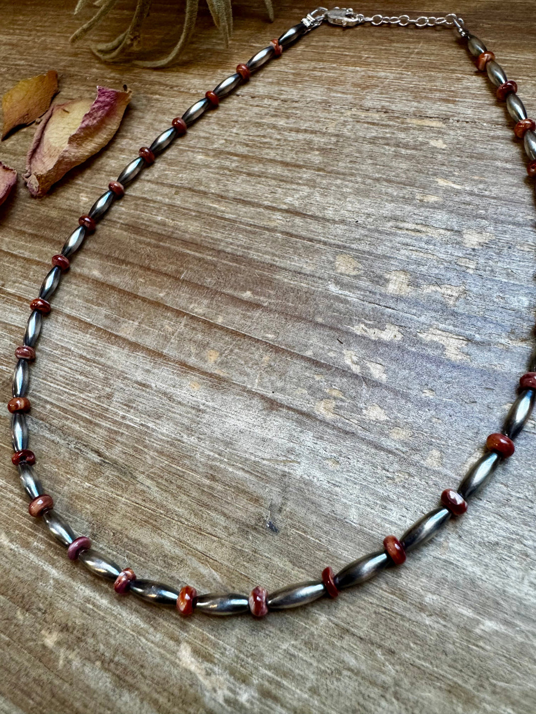 14-Inch Sterling Silver Torpedo & Spiny Oyster Heishi Choker Choker Shopify Collective The Bijoux FAB Jewelry The Bijoux FAB Jewelry