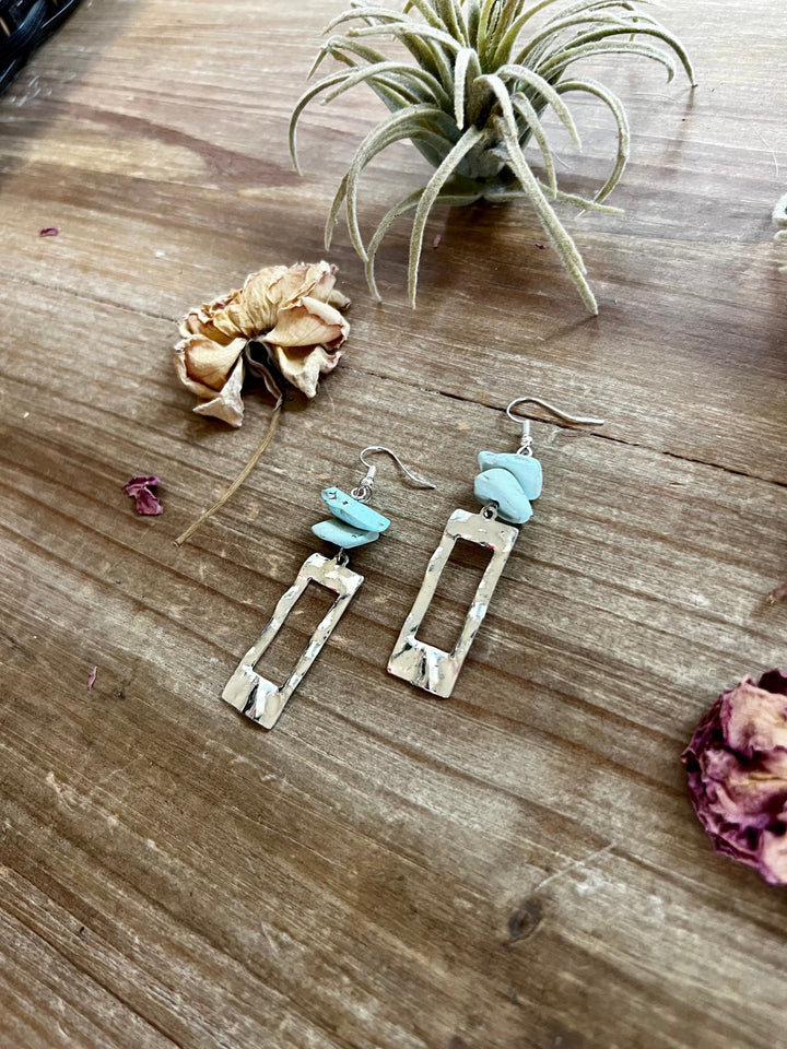 None polish turquoise dangle earrings rectangle Earrings Shopify Collective The Bijoux FAB Jewelry The Bijoux FAB Jewelry