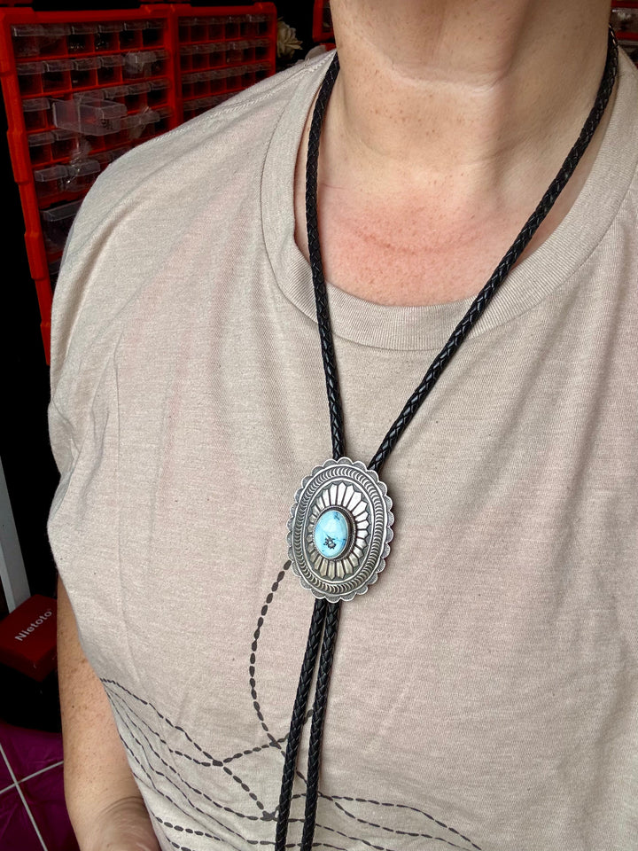 Golden Hill turquoise Bolo and Sterling silver Necklaces Shopify Collective The Bijoux FAB Jewelry The Bijoux FAB Jewelry