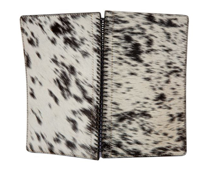 Mind Streamer Hair-on Hide Diary in Black & White Myra