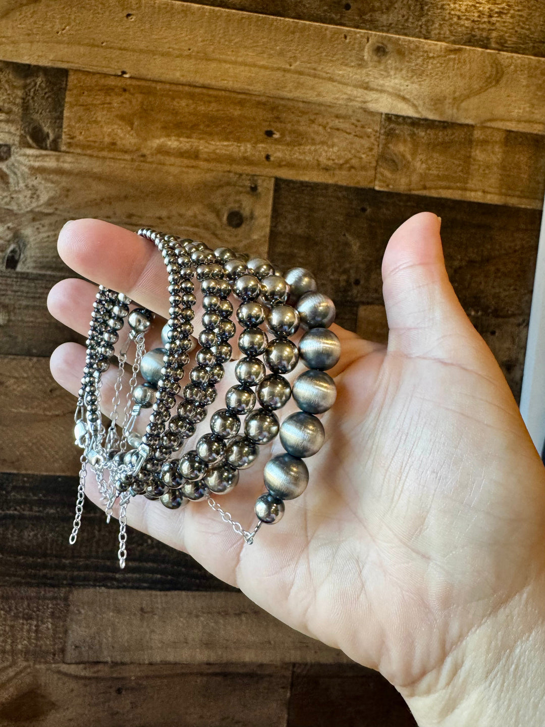 Sterling Silver Pearl Bracelet – Available in All Sizes Bracelets Shopify Collective The Bijoux FAB Jewelry The Bijoux FAB Jewelry