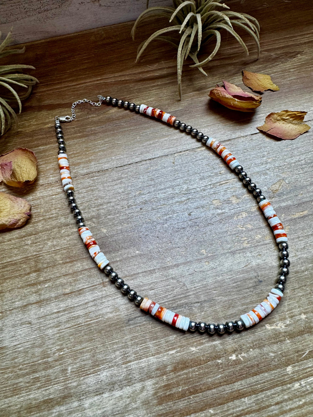 17-Inch Sterling Silver Pearl & Spiny Oyster Necklace Necklaces Shopify Collective The Bijoux FAB Jewelry The Bijoux FAB Jewelry