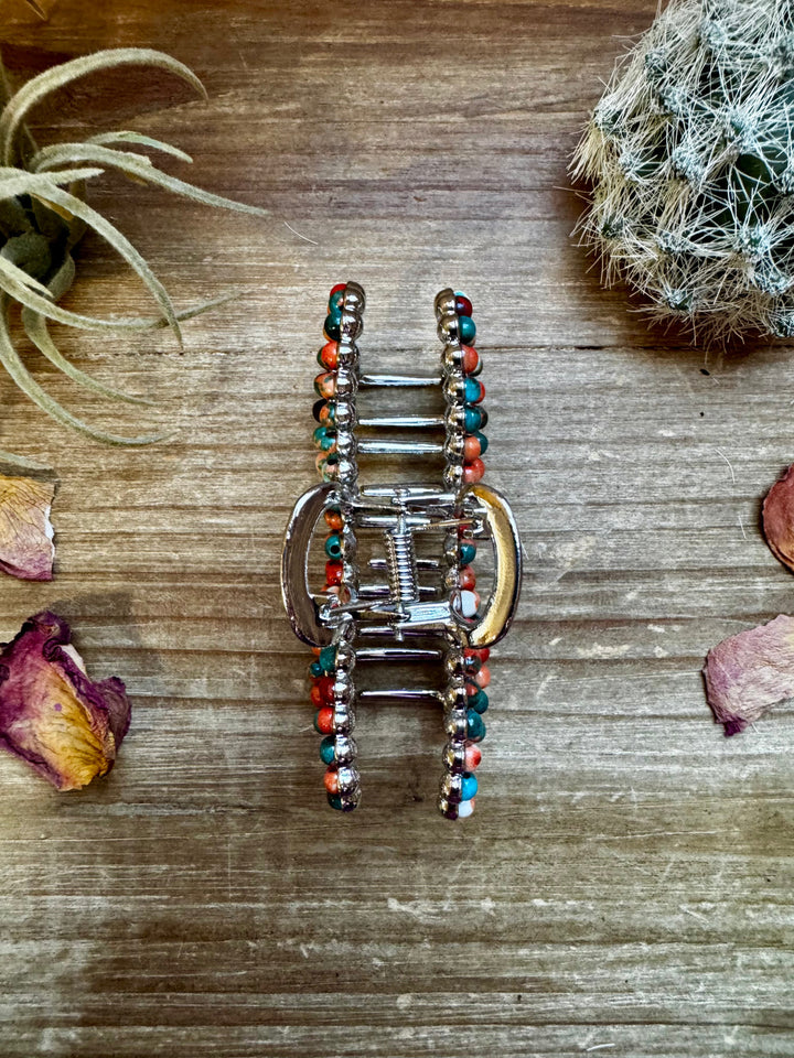 Orange & Turquoise bow hair clips hair clip Shopify Collective The Bijoux FAB Jewelry The Bijoux FAB Jewelry