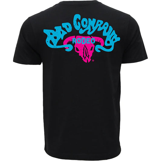Bad Company T-shirt Black w/Blue & Pink Logo HT1832BK Shirts Hooey