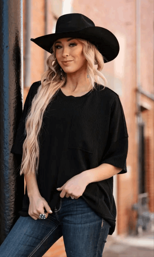 Half Sleeve Relaxed Pocket Blouse Shirt Faire