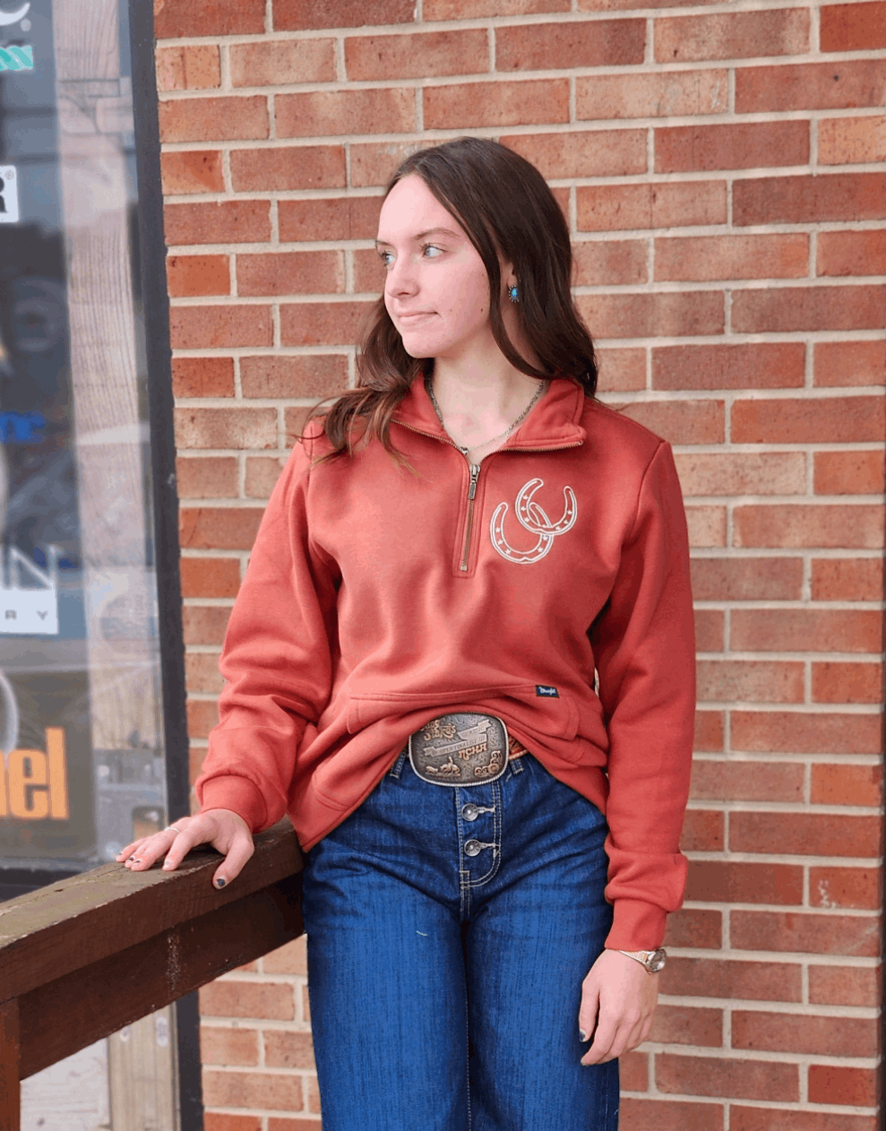 Wrangler Retro® Americana Sweatshirt Zip - Rust 112371636 Pullover Wrangler