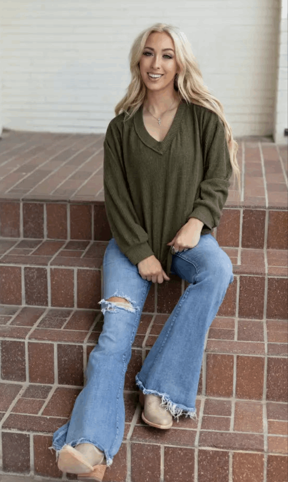 V Neck Tunic Top Shirt Faire