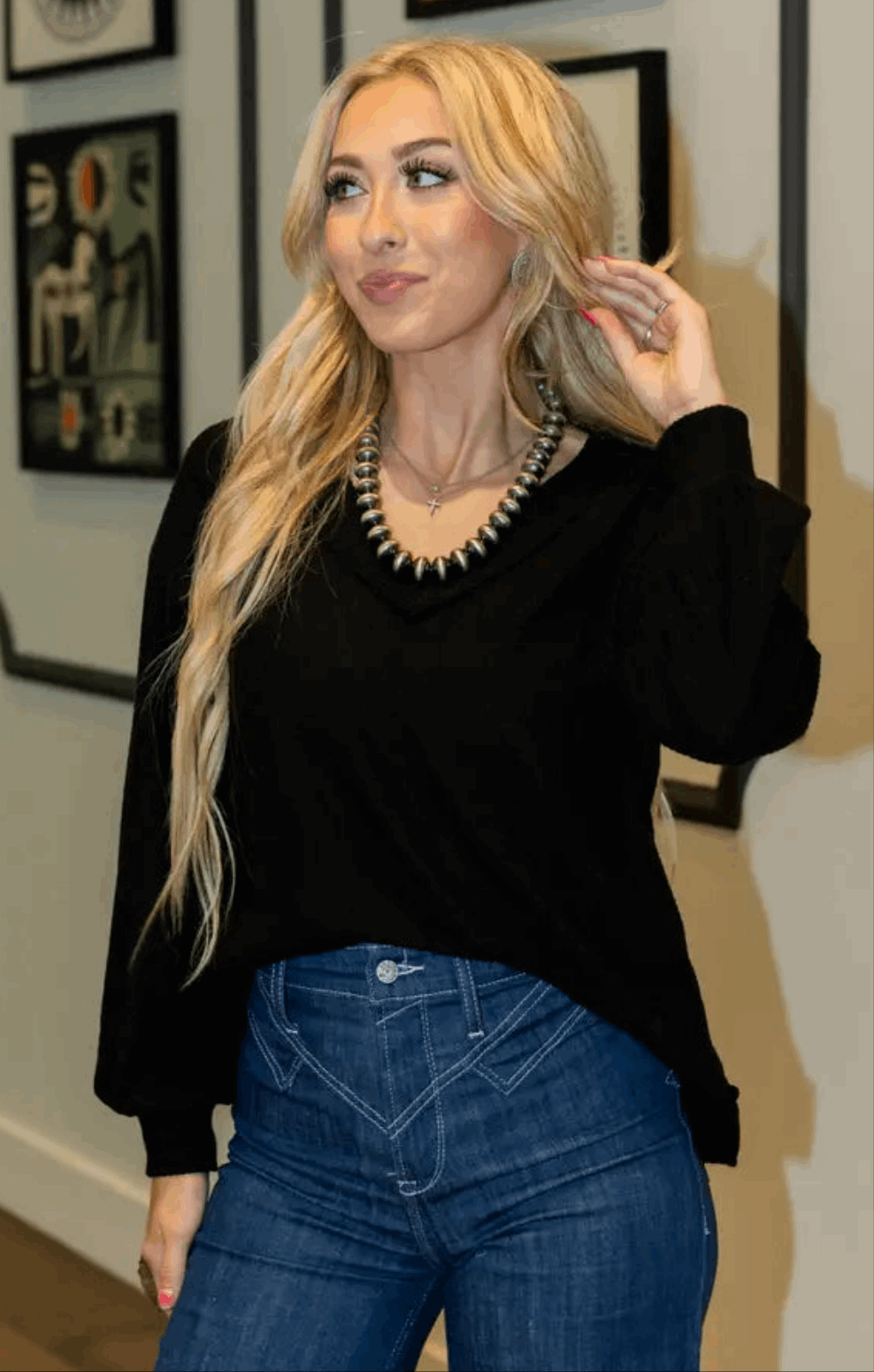 V Neck Tunic Top Shirt Faire