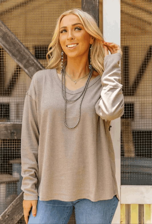 V Neck Thermal Top Shirt Faire
