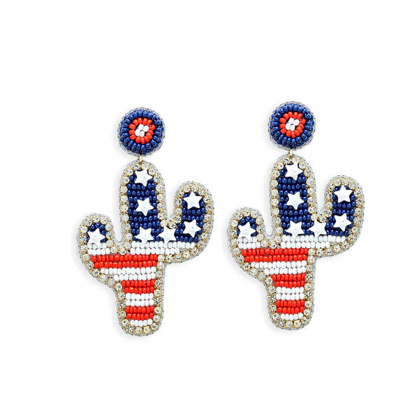 MYRA SPANGLED CACTUS BEADED EARRINGS Myra