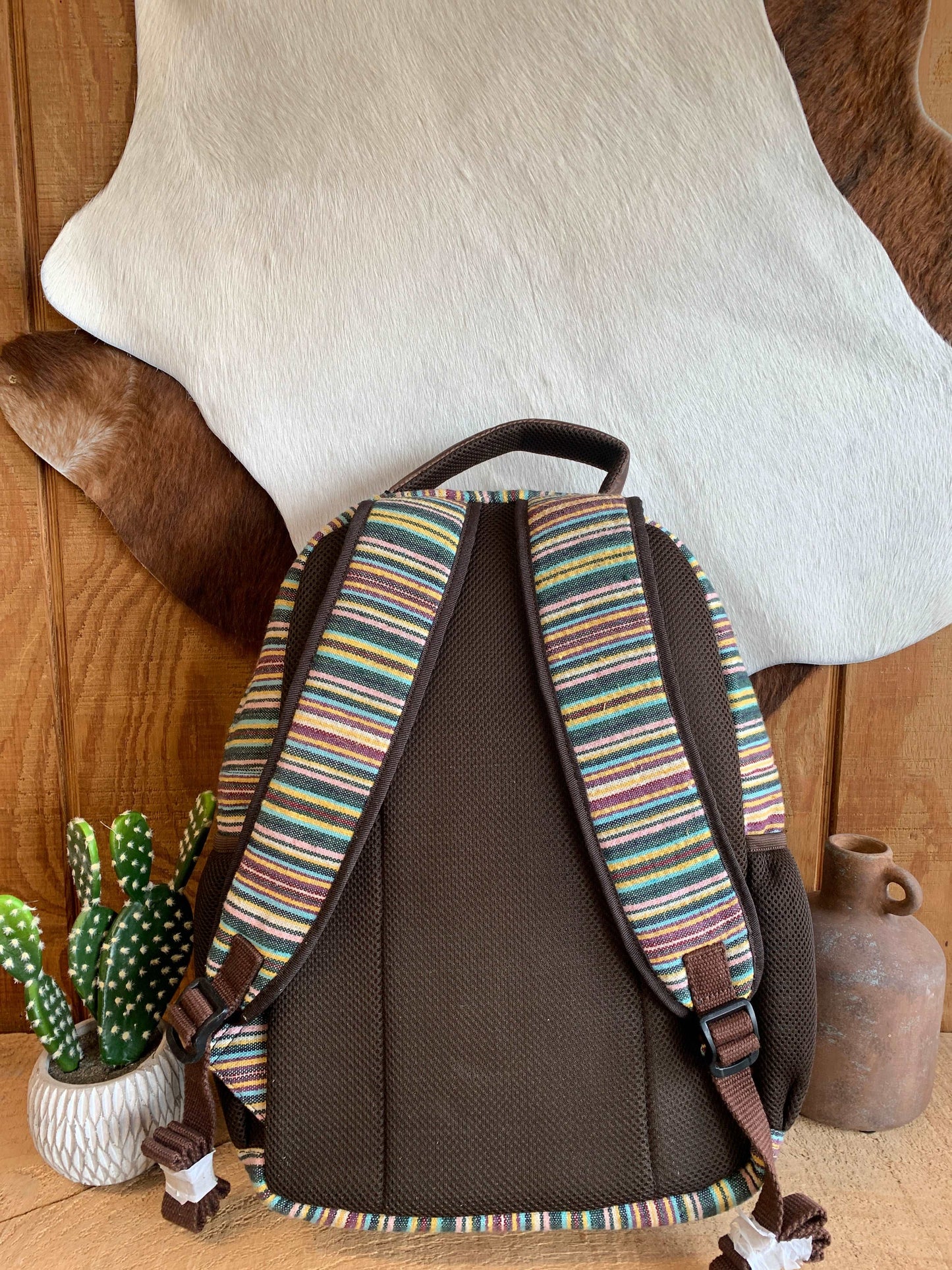 ARIAT STRIPED SERAPE CACTUS LEATHER BACKPACK Double C Western Supply