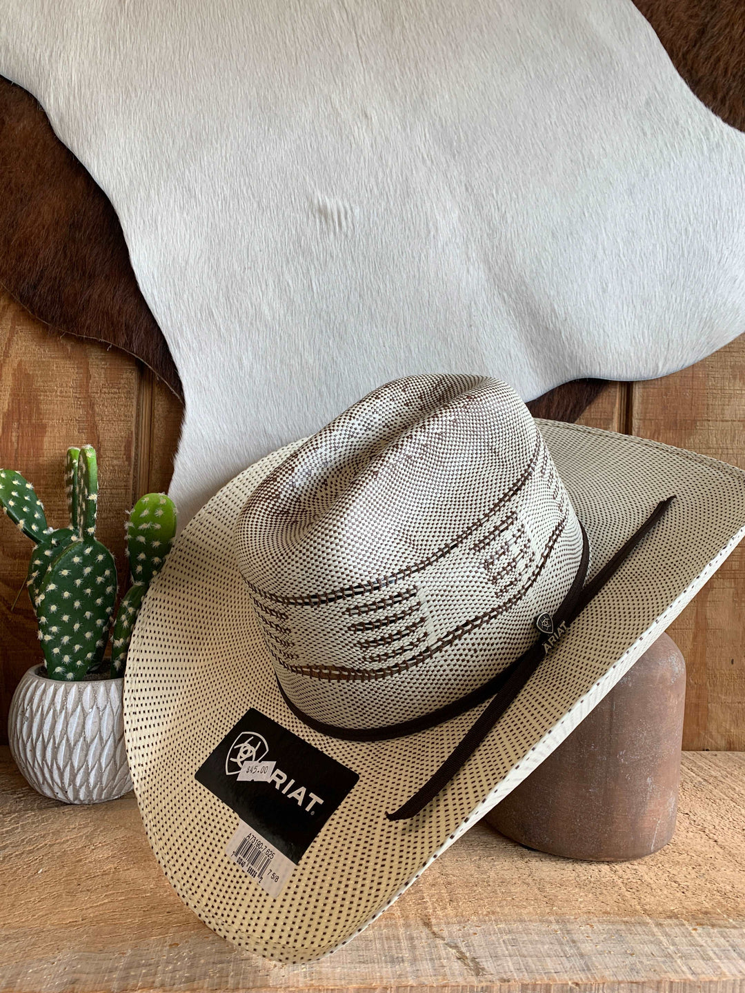 ARIAT BANGORA IVORY BROWN MAVRICK - HAT STRAWS ariat M & F