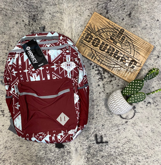 Hooey Recess Collection Burgundy Aztec Backpack Backpack Hooey