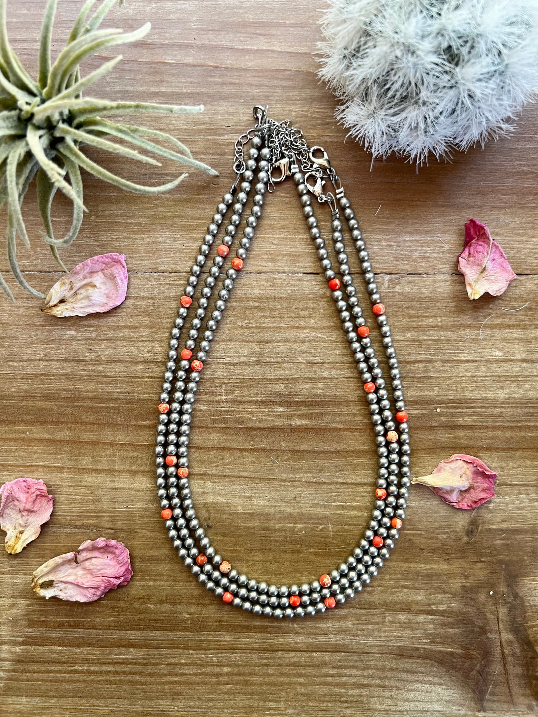 4 mm silver plated and orange choker Choker Shopify Collective The Bijoux FAB Jewelry The Bijoux FAB Jewelry