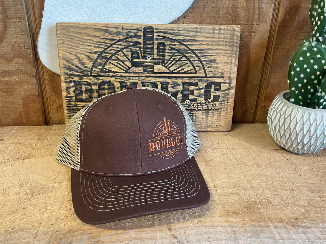 Half Print Double C Logo Cap Cap Brown Double C Western Supply