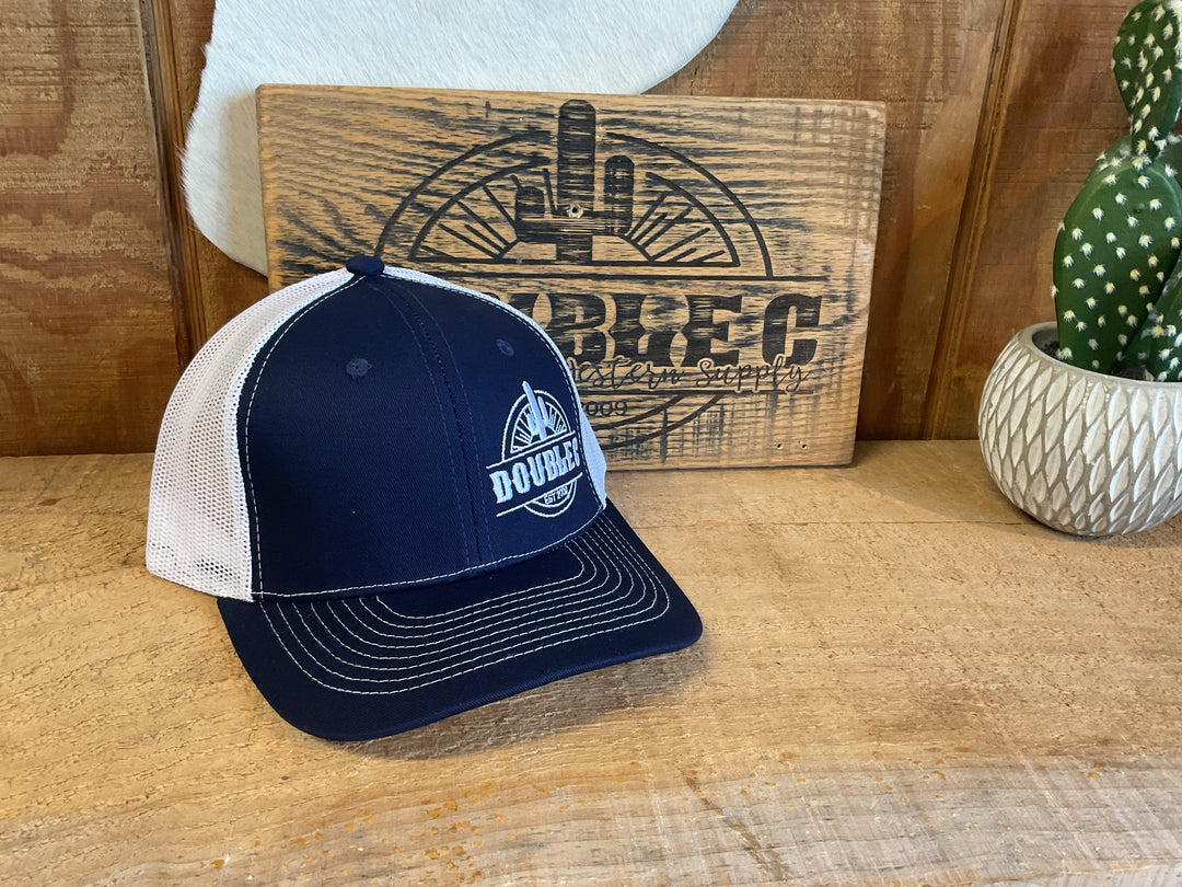 Half Print Double C Logo Cap Cap Blue Double C Western Supply