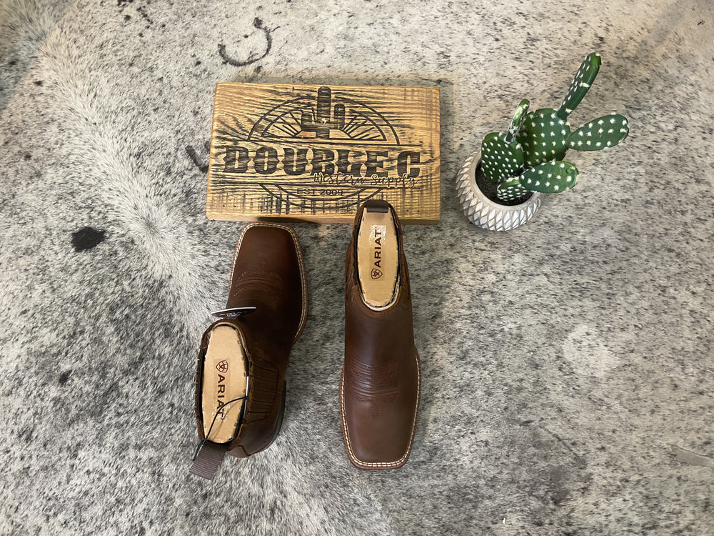 WMS Booker Chelsea Wide Square Toe Western Boot DISTRESSED BROWN 10063973 Boots ariat ariatfootwear Women's Ariat