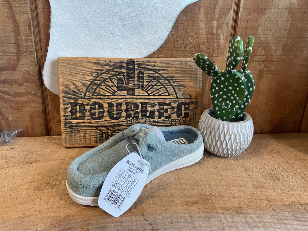 Wendy Slip Sherpa Iceberg Green 45006-35L Shoe hey dude Hey Dude