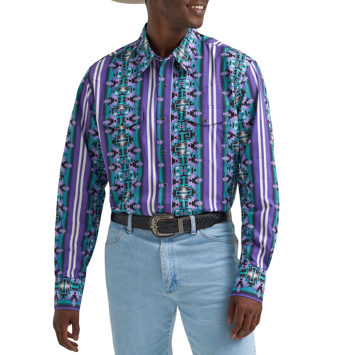 Checotah® Dress Western Long Sleeve Shirt - Classic Fit - Purple 112374916 Shirts Wrangler
