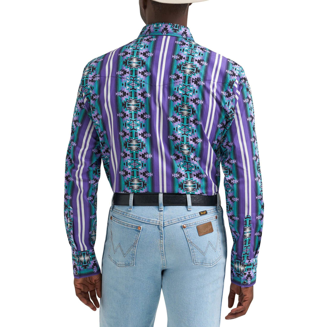 Checotah® Dress Western Long Sleeve Shirt - Classic Fit - Purple 112374916 Shirts Men's Wrangler Wrangler