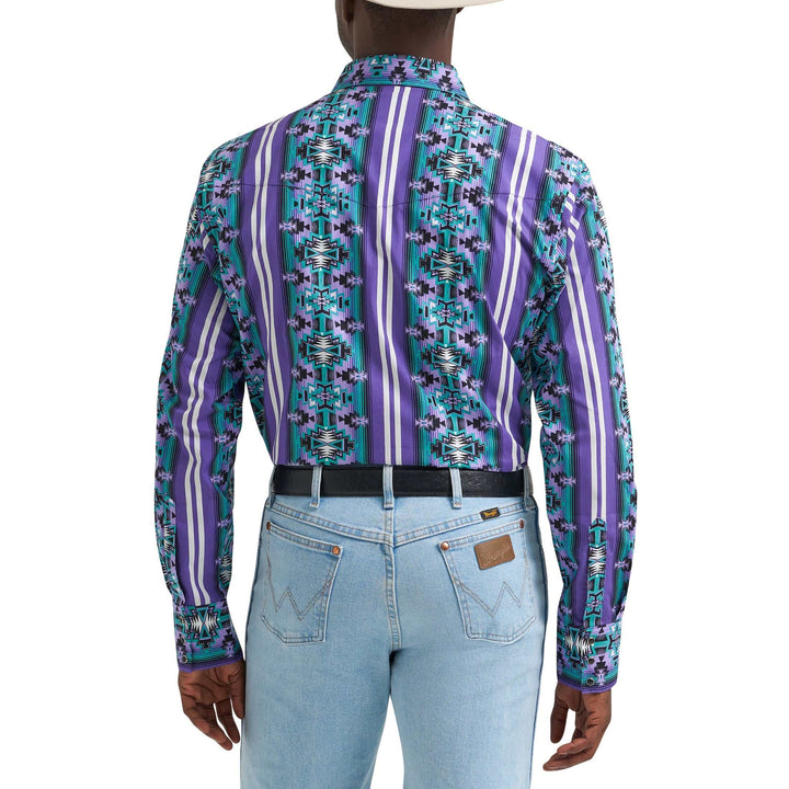 Checotah® Dress Western Long Sleeve Shirt - Classic Fit - Purple 112374916 Shirts Men's Wrangler Wrangler