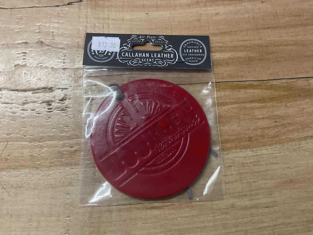 Double C Logo Air Freshner - Round Leather Red Callahan Leather Co.