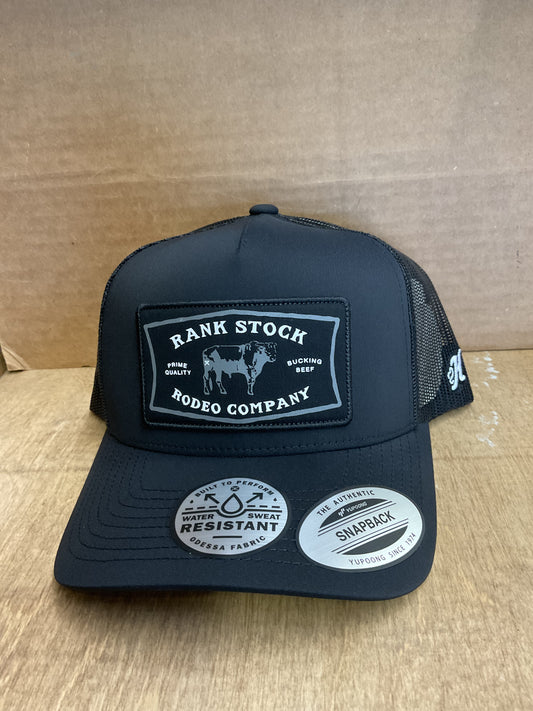 Hooey Rank Stock Black Cap with Black/White Patch 2661T-BK Cap Hooey