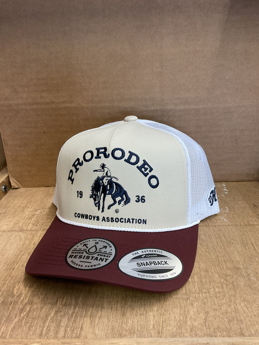 Hooey PRCA Tan/White Cap with Blue Logo 2663T-TNWH Cap Hooey