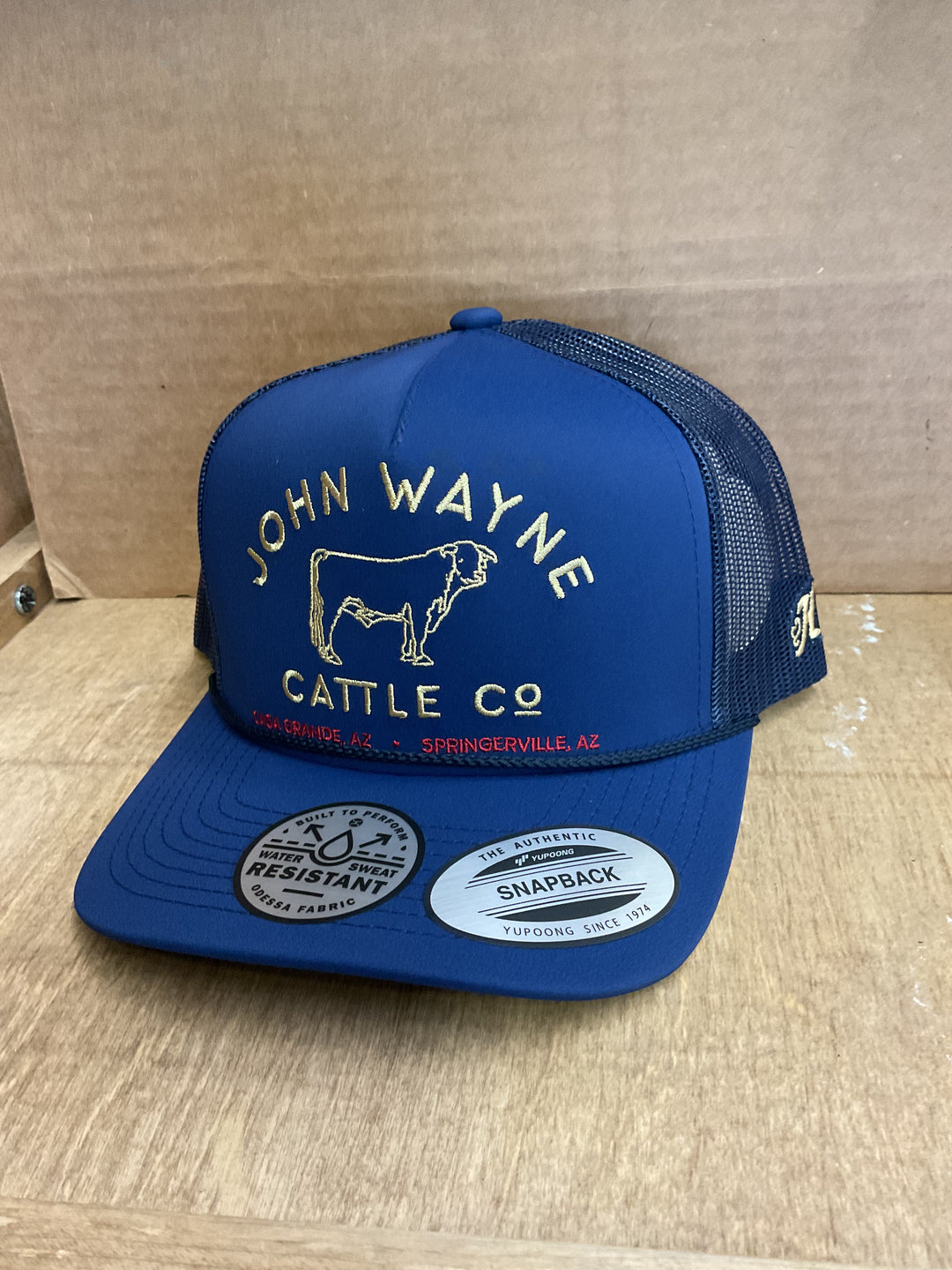 Hooey John Wayne Navy Cap with Yellow Stitching 2666T-NV Cap Hooey