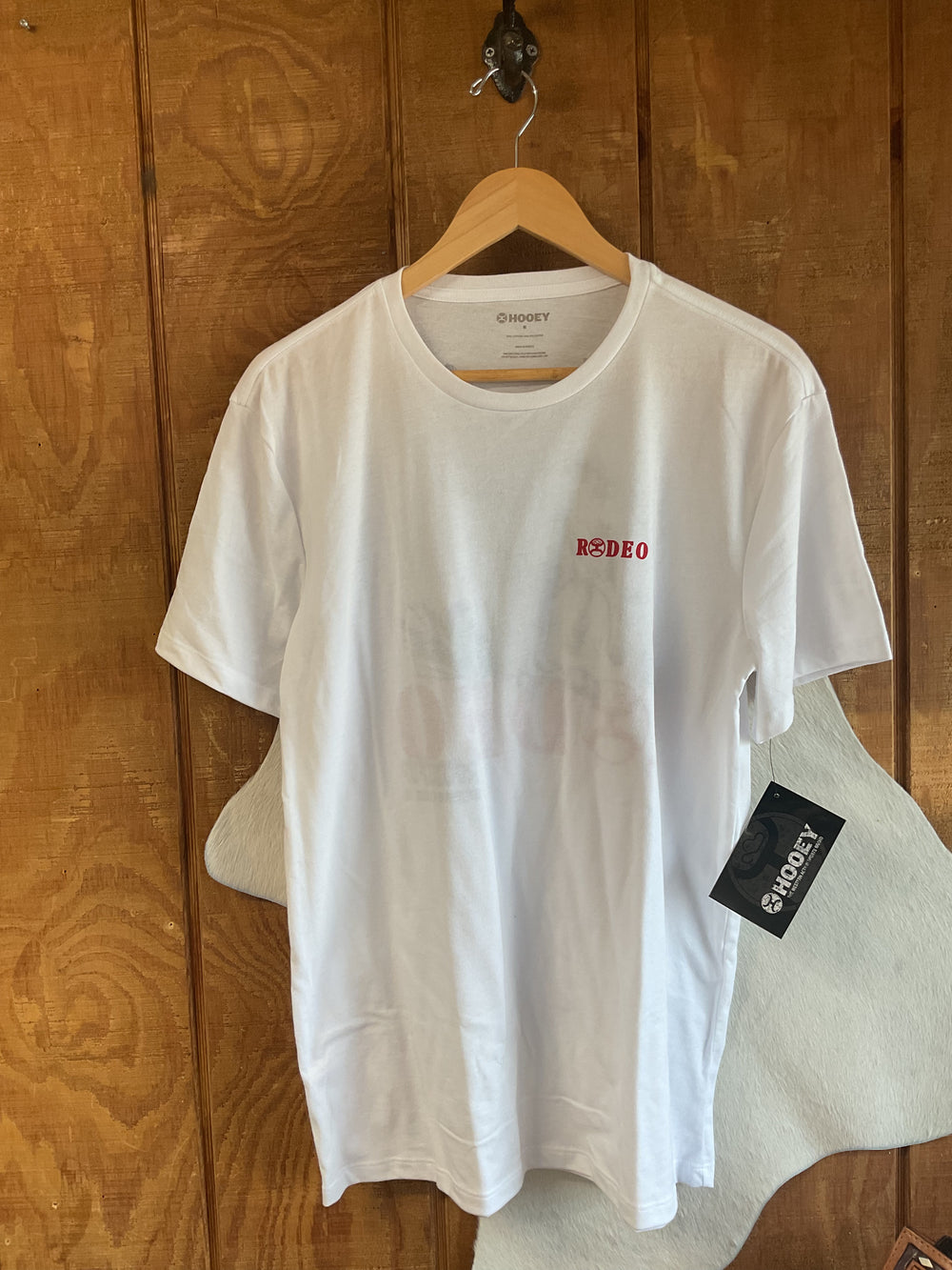 Hooey Rodeo Round-Up Men's White Crew Neck T-Shirt - HT2609WH T-Shirt Graphic T Shirt hooey Men's T Shirt Hooey