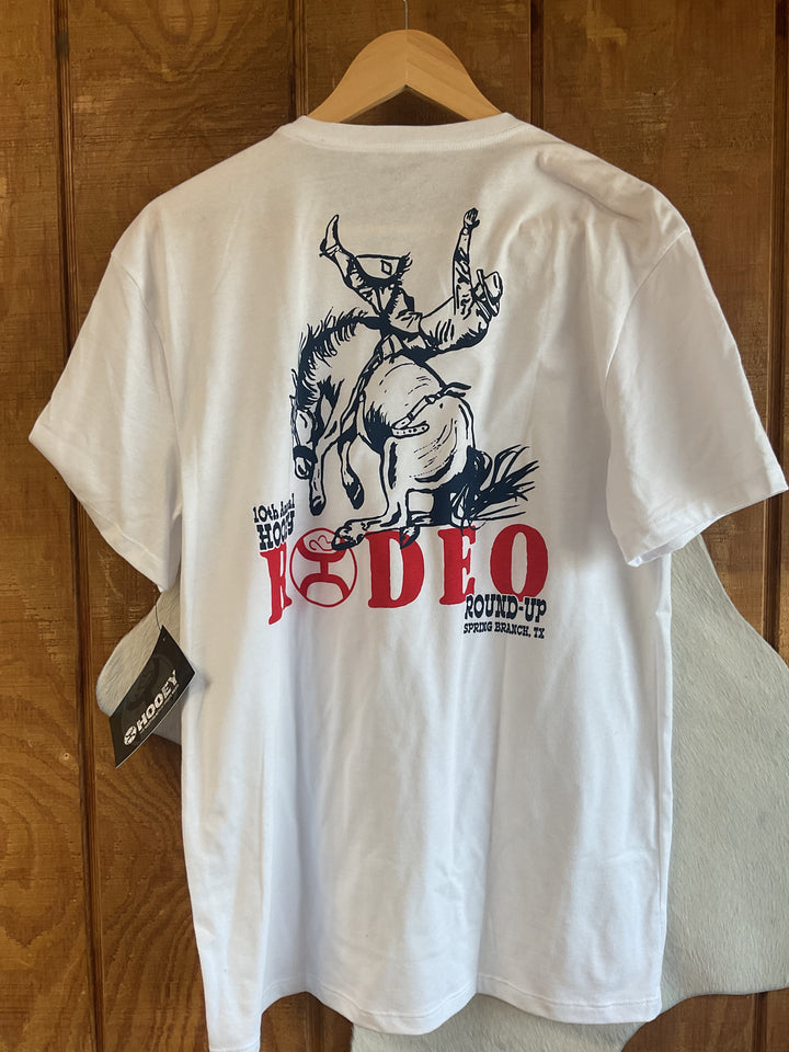 Hooey Rodeo Round-Up Men's White Crew Neck T-Shirt - HT2609WH T-Shirt Graphic T Shirt hooey Men's T Shirt Hooey